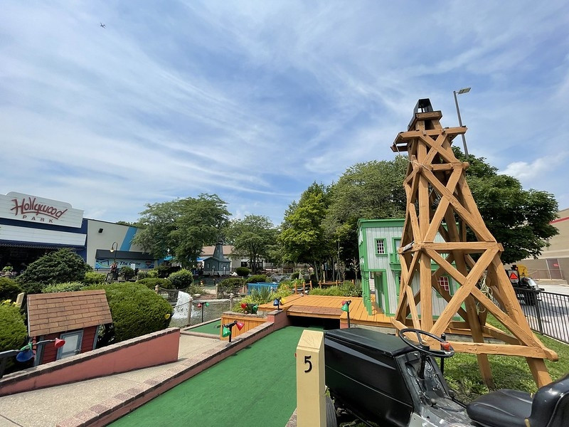 Storefronts, oil rig and lawn mower? Sure! Why not?