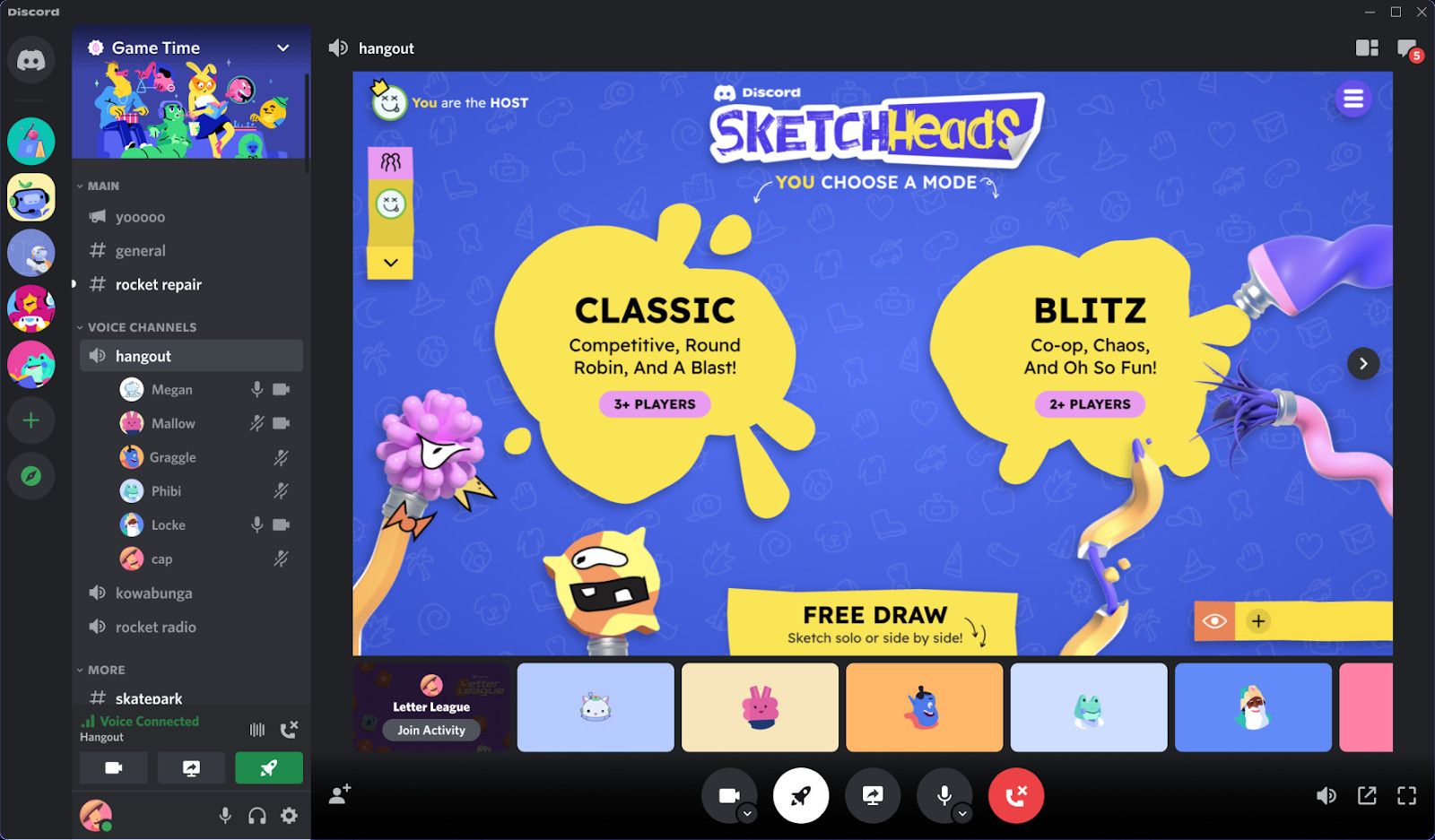 Friends playing Sketch Heads on Discord