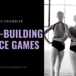 Dancers in leotards and tights facing away from the camera