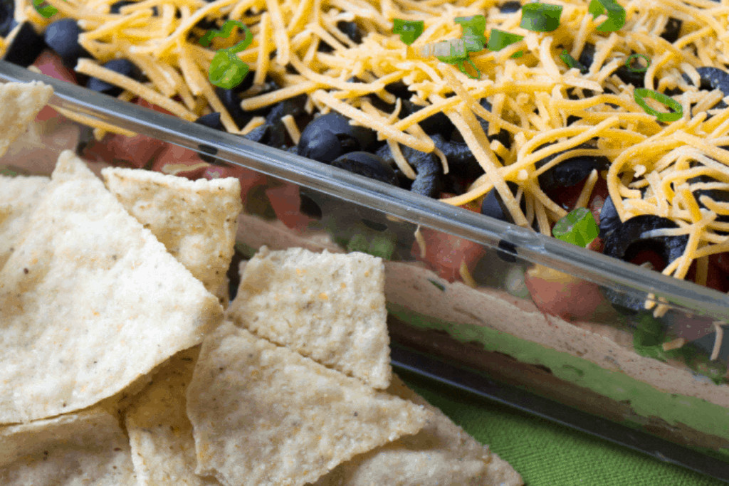 Healthy seven layer taco dip
