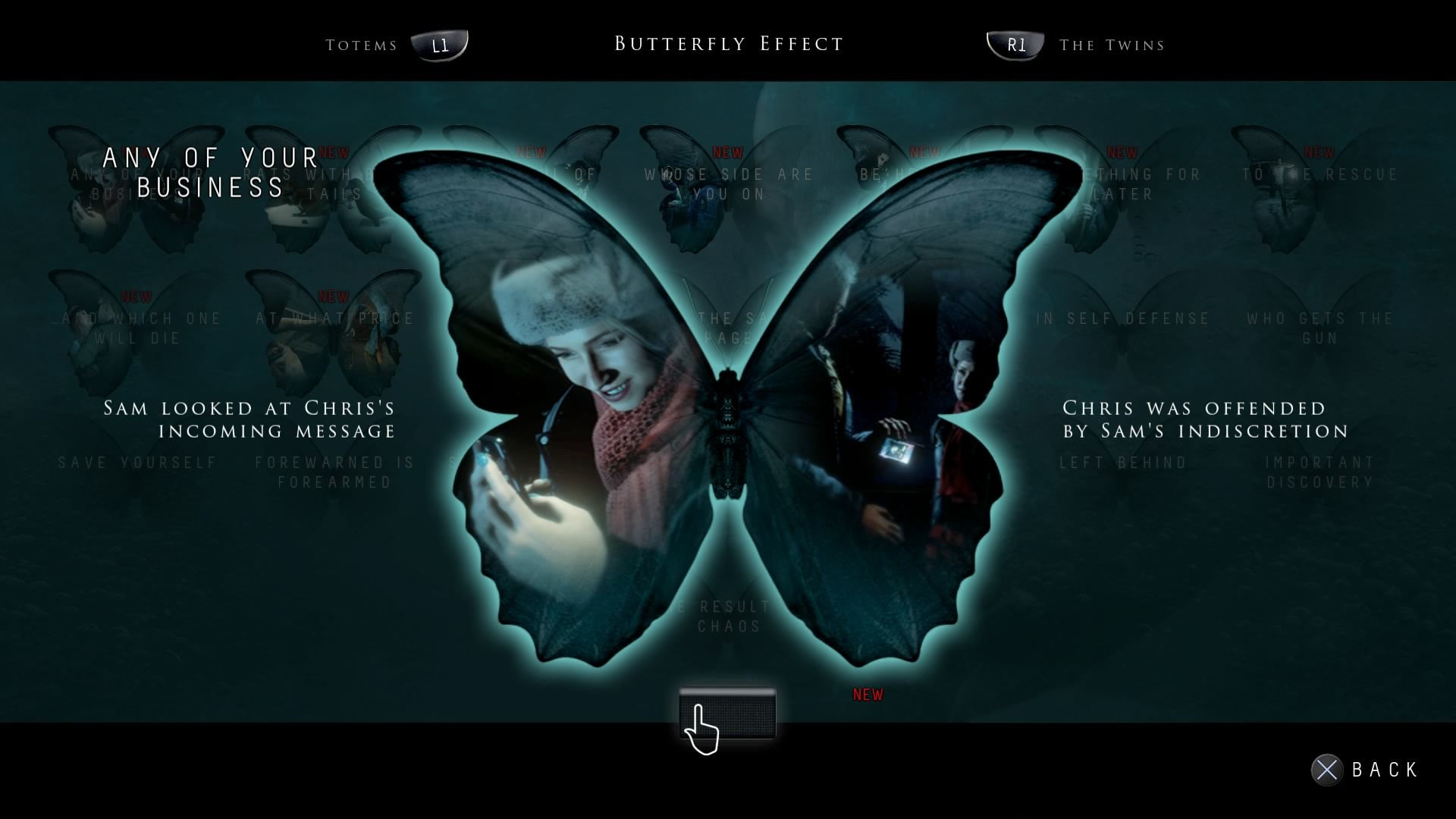 A scene from Until Dawn shows a character reviewing the &quot;Butterfly Effect,&quot; highlighting the impact of player choices