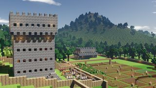 A screenshot of a castle during Colony Survival.