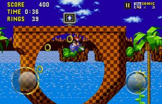An in-game view of Sonic the Hedgehog Classic game
