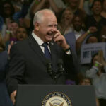 Tim Walz at a campaign rally