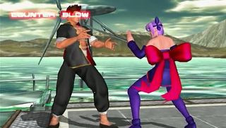 A screenshot of a fight during one of the best Dreamcast games, Dead or Alive 2.