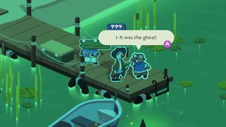 A screenshot of the upcoming PS5 game, Duck Detective: The Ghost of Glamping.