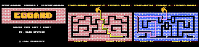 Screenshots from Eggard on the Atari 8-bit