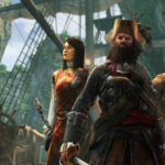 Three pirates stand together