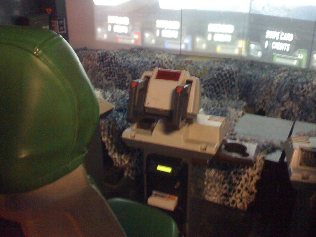Galaxian 3 Theater converted to Air Raid, with remnants of the original cabinet