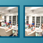 Group of people of various ages playing a guessing game
