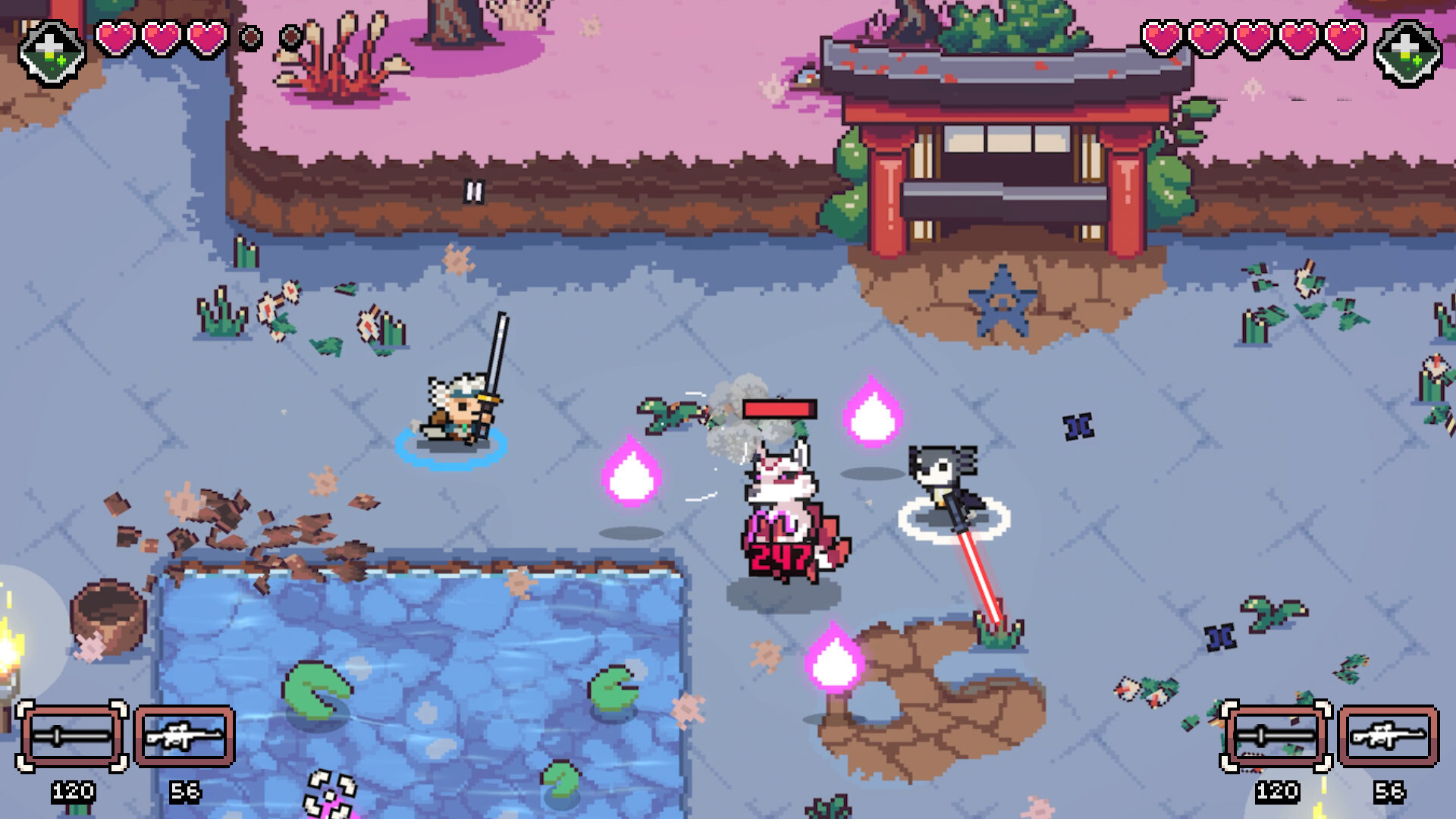 Armed axolotls battle in AK-xolotl: Together