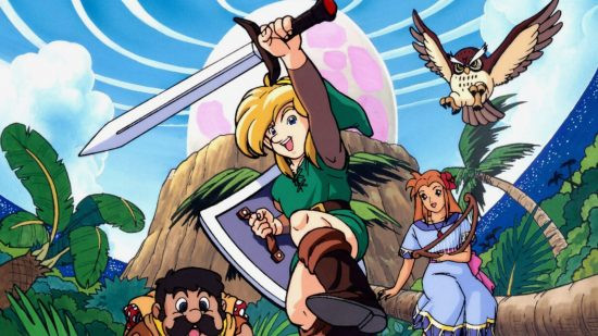 Link and other characters in Link's Awakening