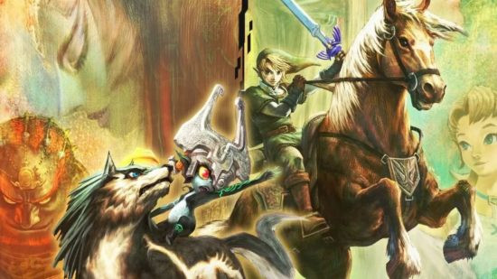 Twilight Princess characters including Link, Midna, Epona and Wolf Link