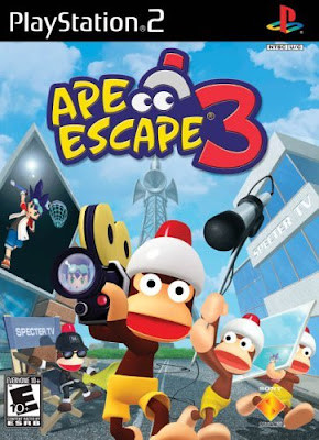 Ape Escape 3 box art showcasing the game's title and characters, appealing to those interested in monkey capture games on the PS2.