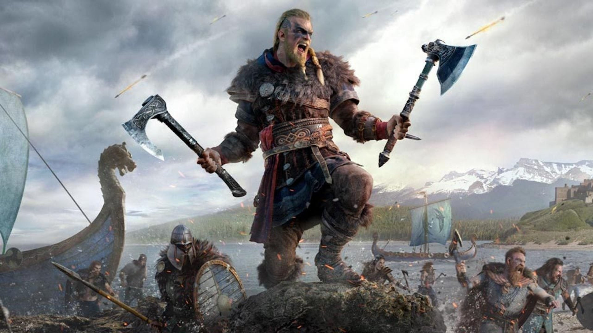 A viking wields dual axes in Assassin's Creed Valhalla