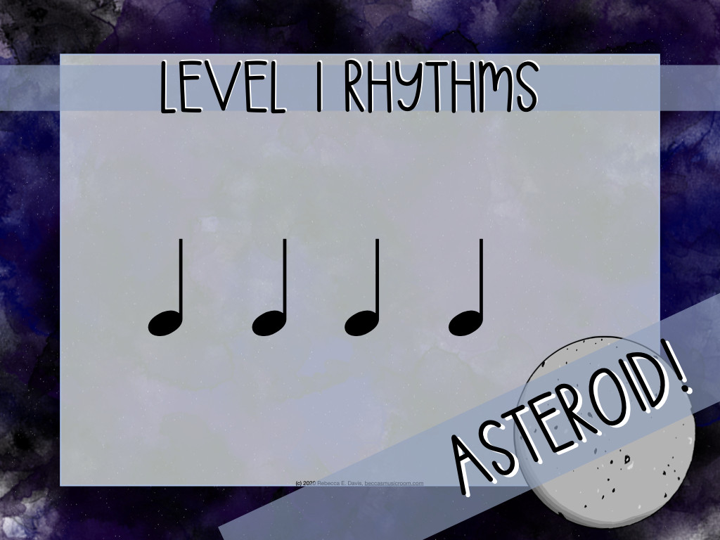 Students taking steps in Asteroid game based on rhythm