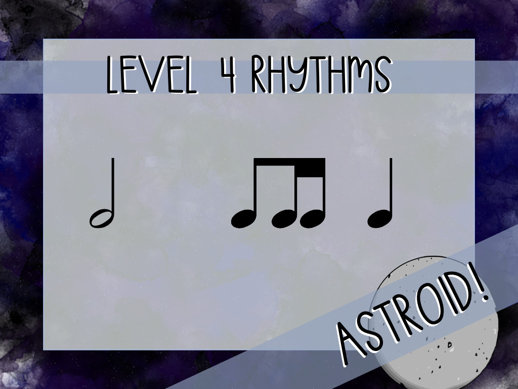 Asteroid active rhythm game at level 4