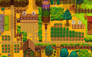 A lush and vibrant farm in Stardew Valley.