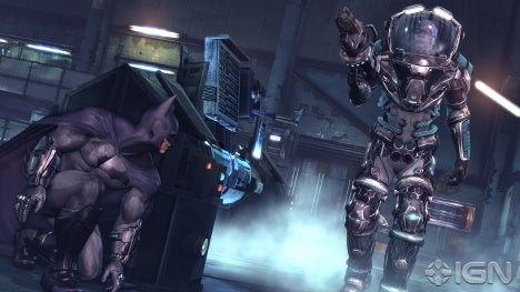 Batman faces off against the Penguin in a tense boss battle, demonstrating the game's intense combat
