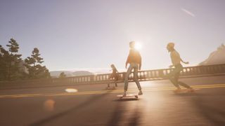 A Mixtape screenshot showing three kids skateboarding.