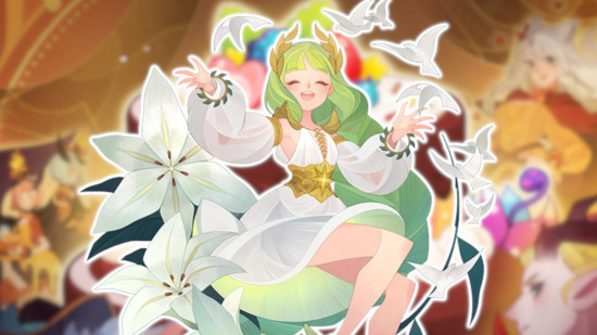 Flora from AFK Arena, an RPG with a beautiful art style and fun characters for Android in 2024.