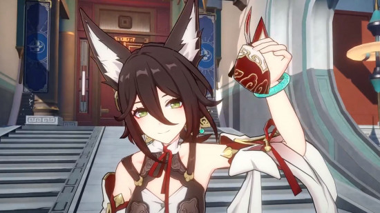 An anime-style person with animal ears in Honkai Star Rail, one of the best Android games in 2024.