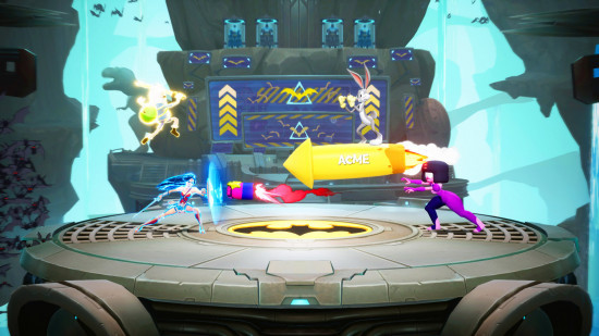 Multiversus features a wacky battle taking place between two characters.