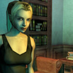 Blond woman in black tank top