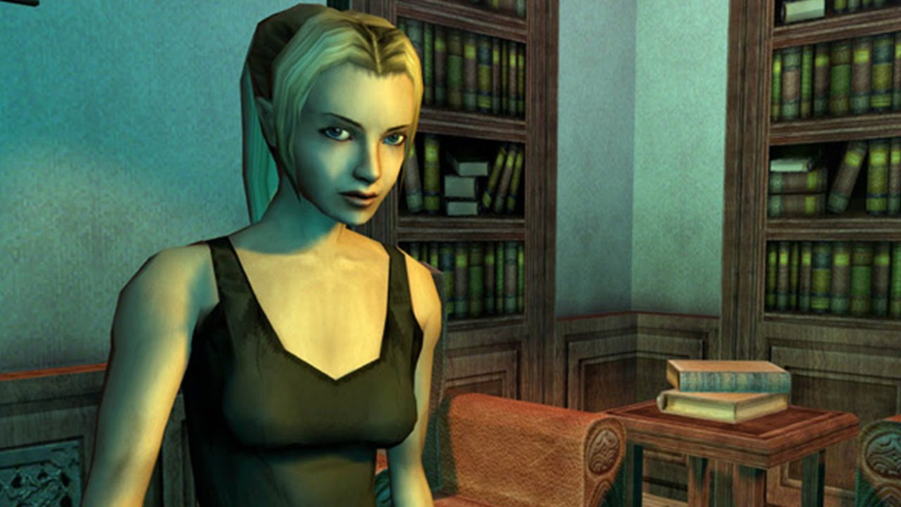 Blond woman in black tank top