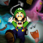 Luigi surrounded by ghosts