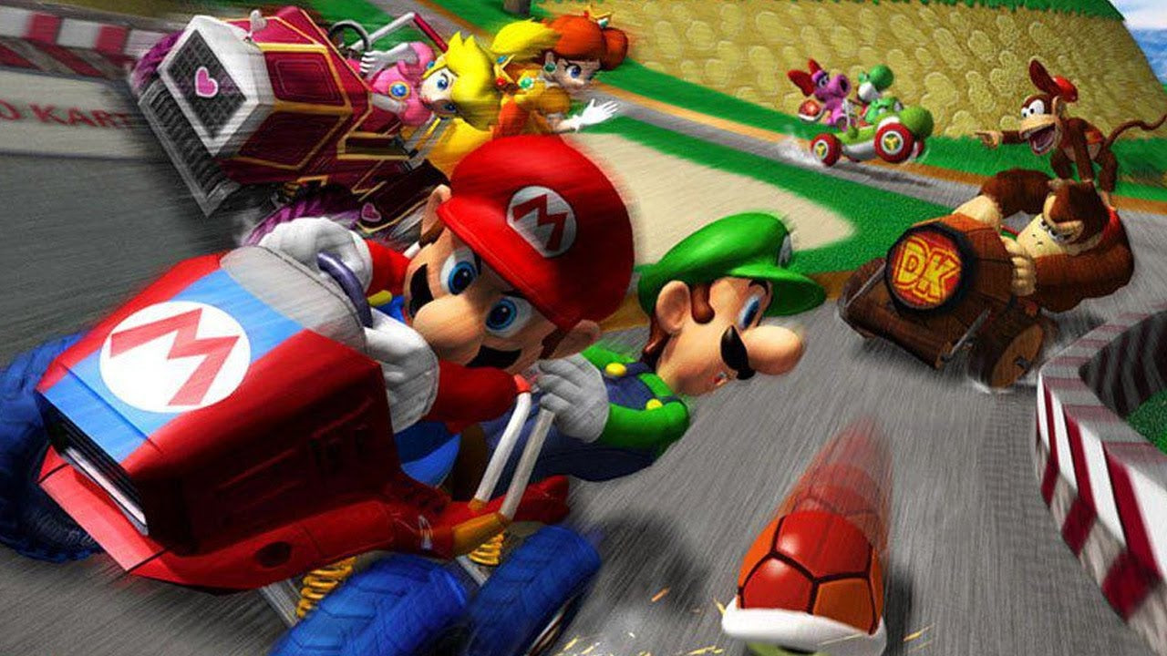 Mario Kart Double Dash characters racing