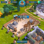 Forge of Empires Screenshot showing a construction site in a grassy settlement