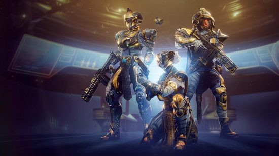 Destiny 2: A group of armored characters holding weapons