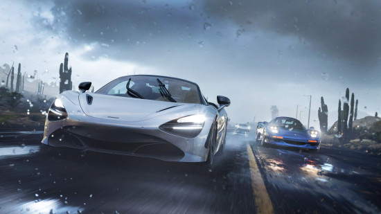 Forza Horizon 5: Two cars racing against each other