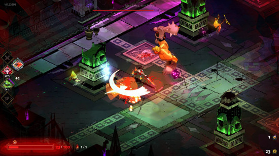Zagreus attacking an enemy in Hades