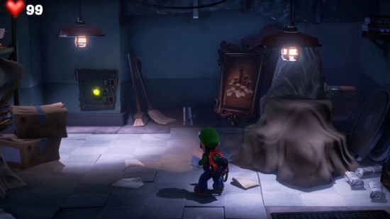 Luigi creeping around a spooky level in Luigi's Mansion 3