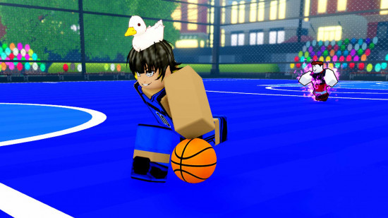 Basketball Zero Alt Text: A Roblox basketball game with players competing on a court, reminiscent of the Kuroko no Basuke anime series