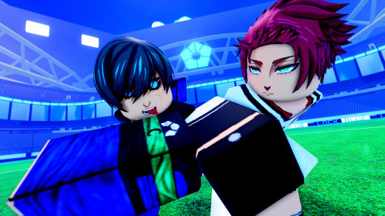 Blue Lock Rivals Alt Text: A promotional image for Blue Lock Rivals showing anime characters playing soccer