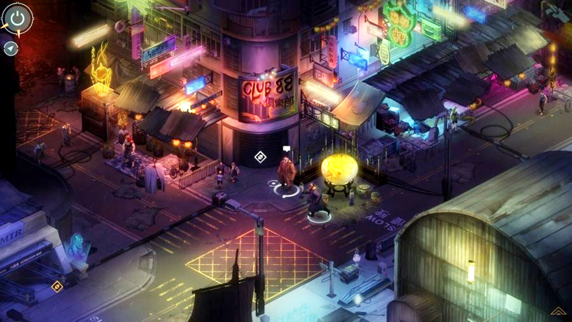 A street in a dark, urban setting in Shadowrun: Hong Kong