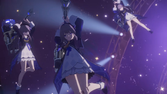 Honkai Star Rail: Characters wield giant hammers in battle, showcasing the game's unique combat mechanics and character design