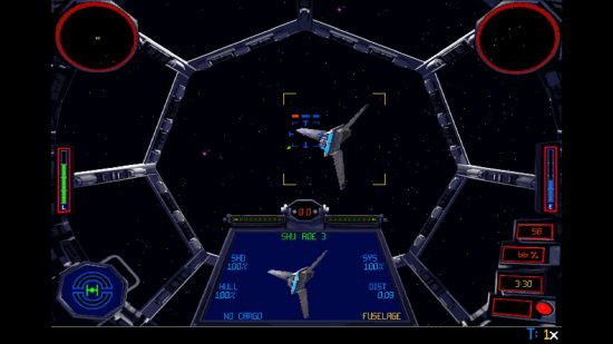 Best Star Wars games on PC: a pixilated view of a pilot looking through a shapeship