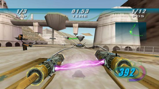 Best Star Wars games on PC: a high speed race on a desert planet