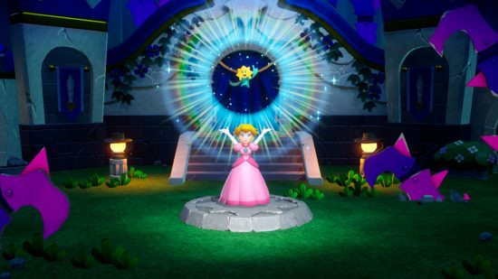 Peach using a magic flower in Princess Peach: Showtime