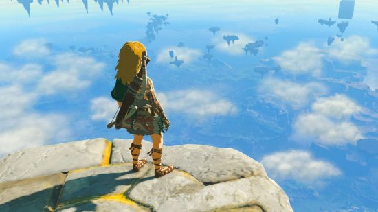 Link overlooking Hyrule in Zelda: Tears of the Kingdom