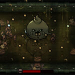 Isaac battles a giant poo monster