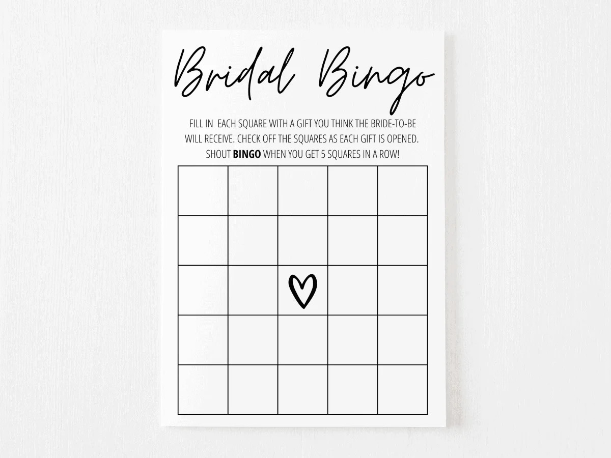bridal shower bingo printable