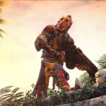 Grayson Hunt, the protagonist of Bulletstorm, in action