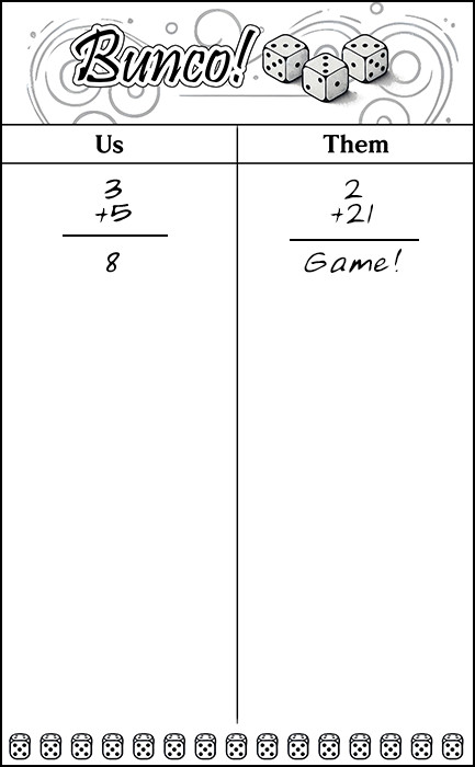 Bunco rules - Table tally example