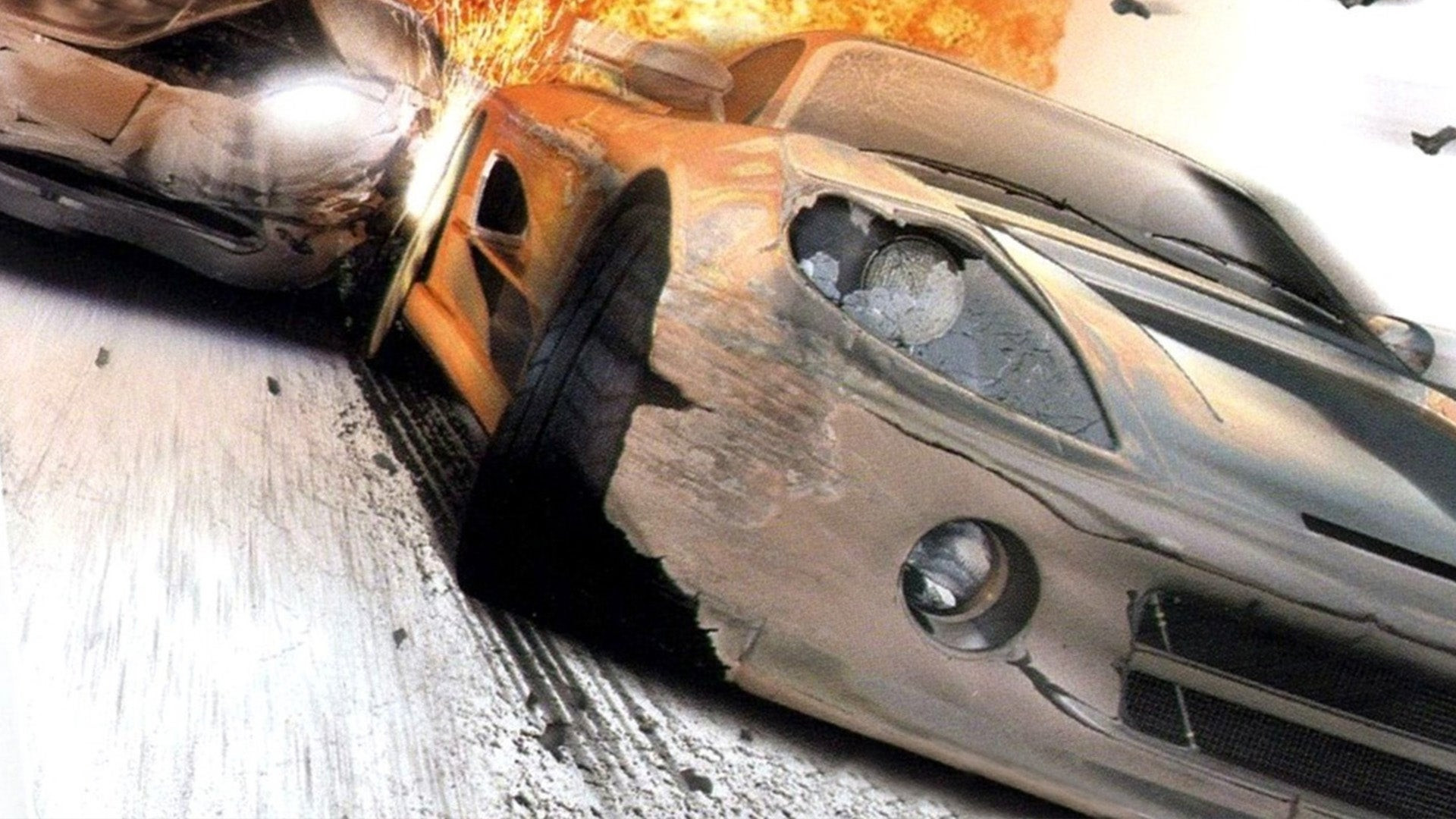 Cars hitting into each other while racing