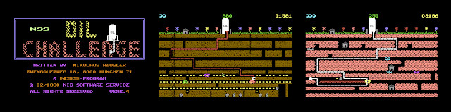 Screenshots from Oil Challenge on the Commodore 64